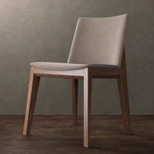 Ash Wood Fabric Upholstery Dining Stoel