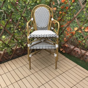 ສວນສະໄຕຝຣັ່ງກາງແຈ້ງ Aluminum Frame Rattan Chair Chair