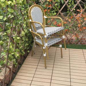 Fotelja od ratana s aluminijskim okvirom za vanjski vrt u francuskom stilu