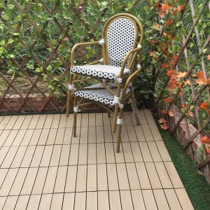 Āra franču stila dārza alumīnija rāmja rotangpalmas krēsla krēsls