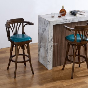 Banquetas altas de madeira maciça nórdica para casa, cadeiras de bar modernas e minimalistas