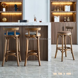 İskandinav Masif Ahşap Yüksek Tabureler Bar Taburesi Ev Modern Minimalist Bar Sandalyeleri