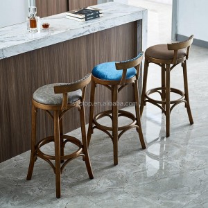 Nordic Solid Wood High Stools Bar Stool Balay Modernong Minimalist Bar Chairs
