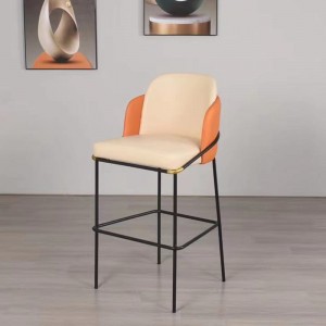 Desinger لائيٽ Luxary upholstery چمڙي جي upholstery ڌاتو Barstool