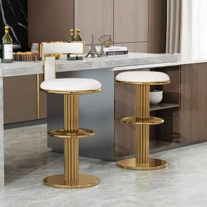 Modernong Gold Frame Chromed Luxury Gold Bar Stool High Chair Para sa Bar Furniture