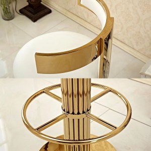Cadeira alta luxuosa cromada do tamborete de barra do ouro do quadro moderno do ouro para a mobília de barra