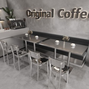 Grosir khusus warung kopi komersial dining restaurant bar metal furniture set