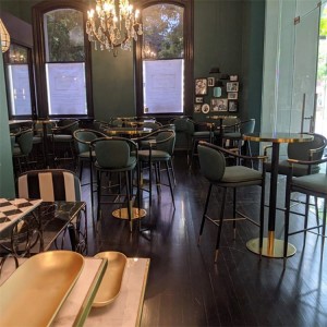 Bàn cà phê hiện đại và ghế kim loại Nội thất quầy bar nhà hàng