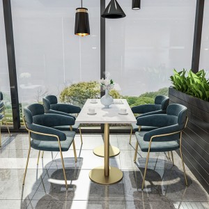 Set Mobilje Tavoline Restoranti me Mermer në stilin modern