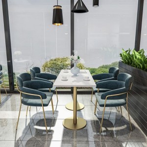 Moderna stila marmora restorāna galda mēbeļu komplekts