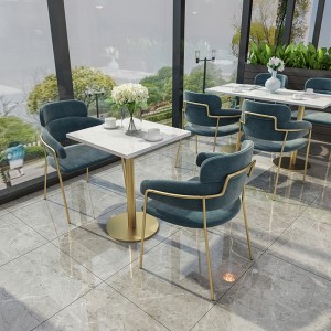 Modernong Estilo nga Marble Restaurant Table Furniture Set