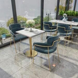 Conxunto de mobles de mesa de restaurante de mármore de estilo moderno