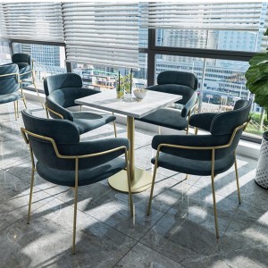 Moderne Style Marble Restaurant Table Furniture Set
