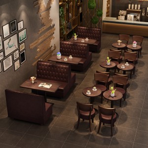 Restaurant Single double sides brown Booth Sofa Seating