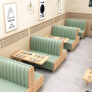 Modele mobiljesh restoranti Komplet tavoline ngrënjeje sediljeje kabine divanesh