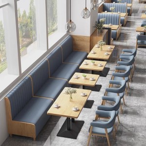 रेस्तरां फर्नीचर डिजाइन सोफा बार बूथ सीट डाइनिंग टेबल सेट