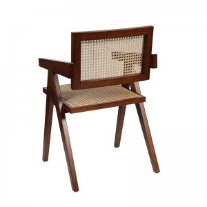 Krzesło z litego drewna rattanowego