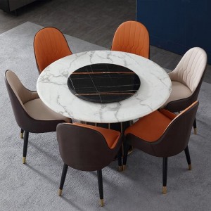 Kommersielt hotell luksus marmor kombinasjon spisebord og stoler