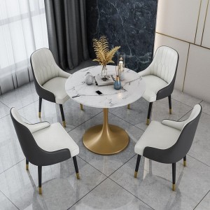 Combinación de mesa e cadeiras de mármore de luxo de hotel comercial