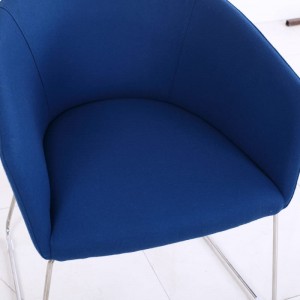 Blue Velvet Fabric Upholstery Arm Mwenyekiti