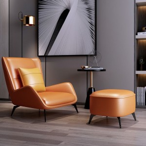 Leisure Indoor Living Room Leather Modern Lounge Chair mobîlya otêlê