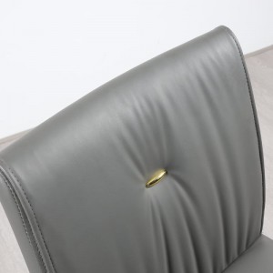 Cadeira de comedor de coiro estrutura metálica