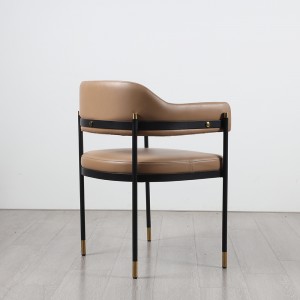 Cadeira de brazos de coiro sintético resistente e duradeira