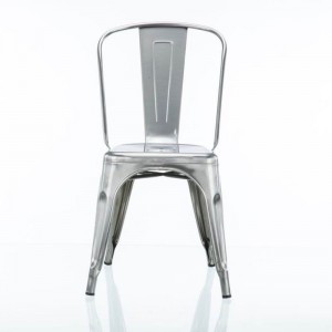 Stolica Tolix od francuskog pocinčavanja Metalna bočna trpezarijska stolica