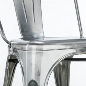 Prancūziška cinkuota Tolix kėdė Metalinė šoninė valgomojo kėdė