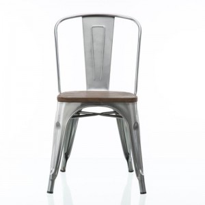 Французский оцинкованный стул Tolix, металлический боковой обеденный стул