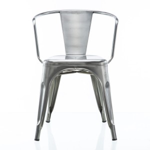 Finish ċara galvanizzat Tolix President Metal Arm Chair