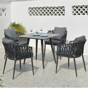 outdoor furniture 4 seat plastic poly rattan 3 pc iron coffee table set