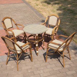 Outdoor Garten Rattan Tisch und Stühle Möbel Terrasse Stuhl Set