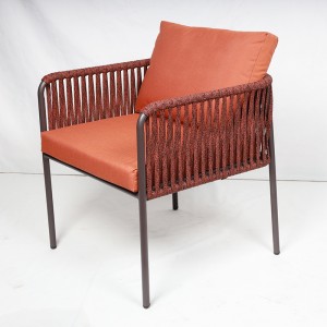 outdoor furniture weaving rope chair With soft cushion