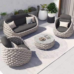 udendørs reb sofa møbler hot salg terrasse sæt