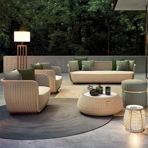 Ensemble de canapé de loisirs de patio pour meubles de vie en plein air en rotin