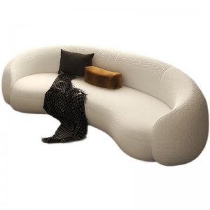 Italy Modern Style polyester sherpa Fabric Arc Julep Sofa,Banana sofa  3 seater