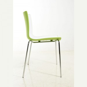 Τρισδιάστατο χρώμα Σχέδιο Πλαστικό κάθισμα Καρέκλα από χρώμιο χάλυβα