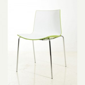 3D цветен дизайн Пластмасова седалка Стол от хромирана стомана