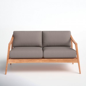 Sofá de teca multicolor, cadeiras de luxo modernas para exteriores, mobles de patio