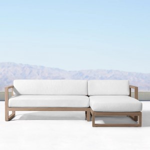 Solid teak wood frame furniture gibag-on cushion 2-lingkoranan nga sofa