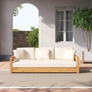 Garden Leisure Teak Wood Footstool Outdoor Leisure Sofa