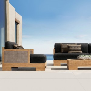 Pati exterior mobles de luxe de fusta massissa de teca sofà d'oci