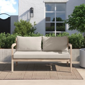 Mobiliario de exterior de deseño moderno Sofá de exterior de teca de xardín