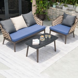 Modern outdoor sofa furniture set rope chair