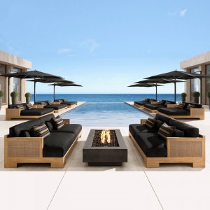Panlabas na patio luxury furniture solid teak wood leisure sofa