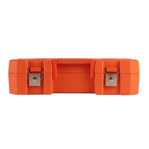 Caixa d'eines de plàstic de color taronja