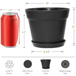 プラスチック製の植木鉢は軽量で耐久性があります