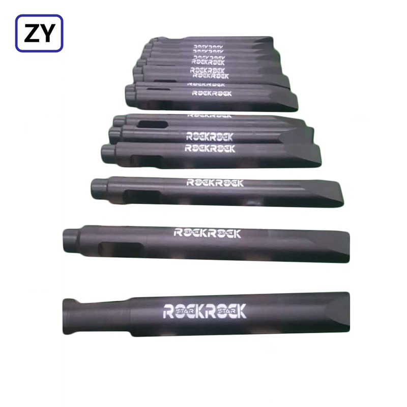 NPK Breaker Chisel E210 E213 H-7X H-10X H 12X Hydraulic Hammer Parts Moil Point Steel Tool H-Wedge Blunt Flat Chisels